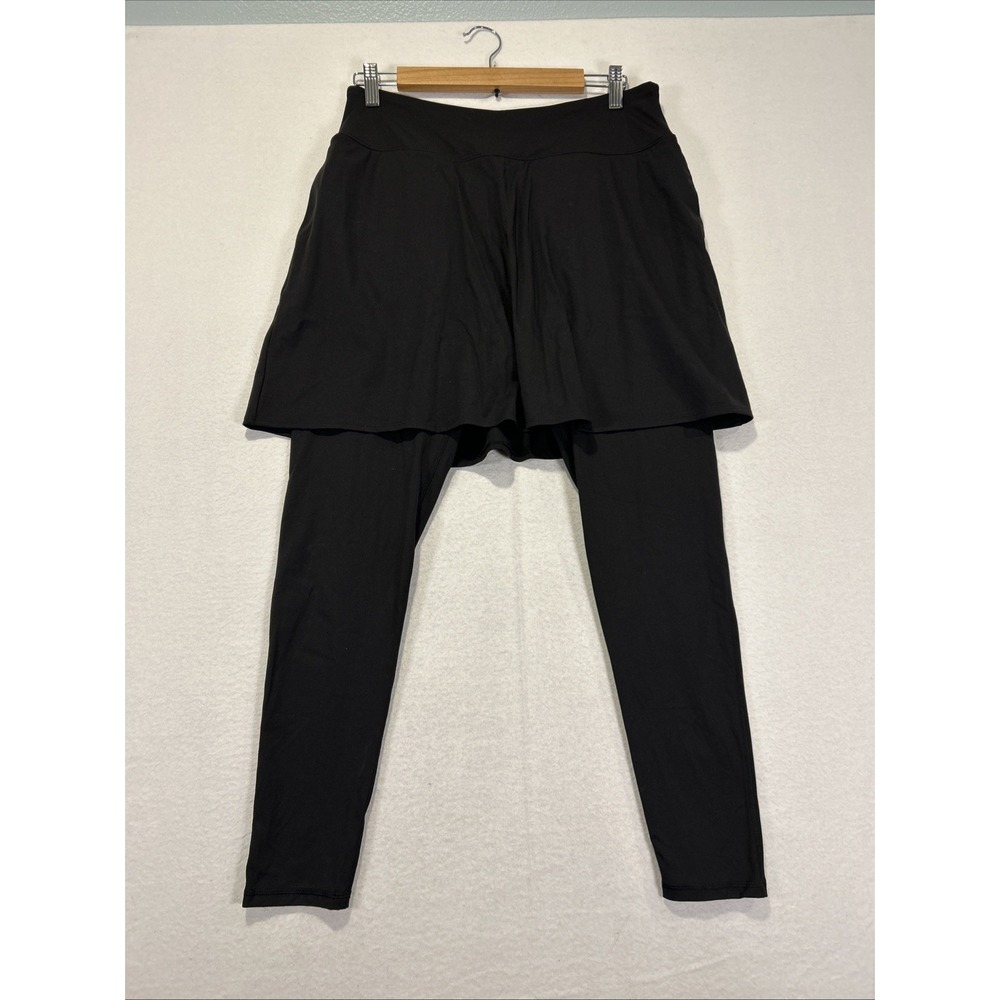 Walter Hagen Womens Large Black Performance Skeggings Skort Leggings Golf